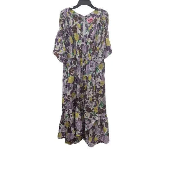 Kate Spade floral lawn dress size 10 purple yellow and brown - Picture 2 of 5